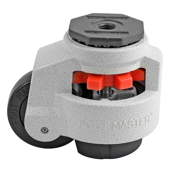Foot Master Leveling Caster, 75 mm Nylon Wheel, M16x2.0P Stem, Swivel, 800 kg Cap, NBR Foot Pad, Ivory GD-100-S-NYN - main